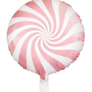 Folieballong CANDY, rosa/vit