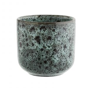 Mugg i stengods, turkos/svart