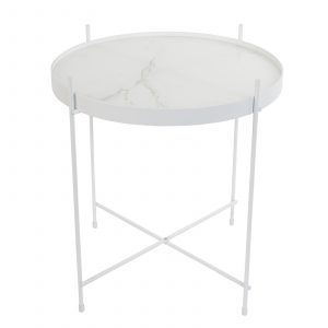 Sidobord CUPID vit marmor, 43cm