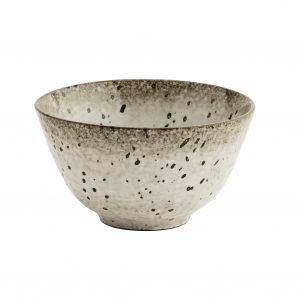 Skål 12cm vit/brun - Madam Stoltz