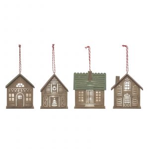 Julgransdekoration OWE med belysning, 4-pack