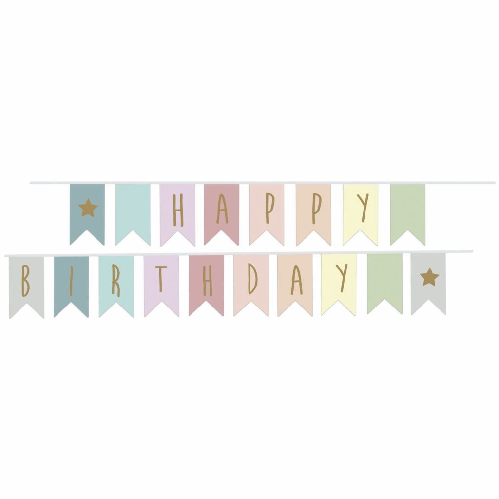 vimpel Happy Birthday pastell Jabadabado