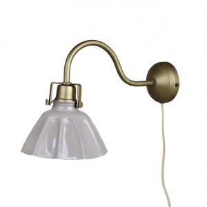 Vägglampa MARGARETA, beige/mässing