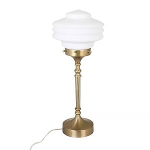 Bordslampa VALTER mässing/opal vit