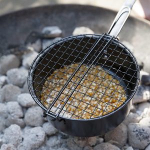 Popcornpanna för öppen eld