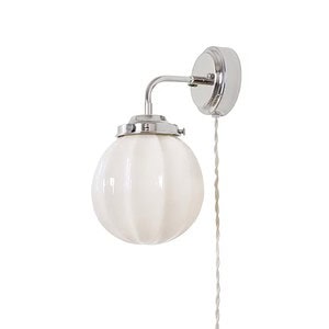 Vägglampa MARIT nickel/beige - Strömshaga