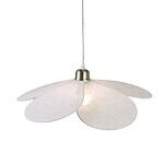 Taklampa DAISY från Strömshaga i beige, formad som en blomma med linneklädda kronblad och en textilsladd i beige.