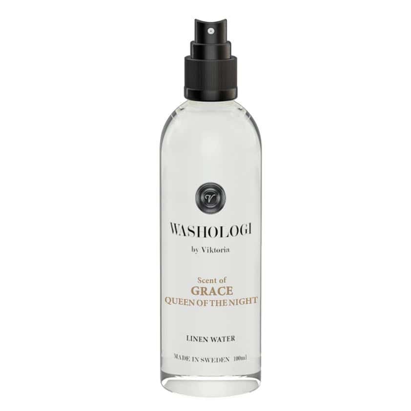Flaska med linnevatten från Washologi med doften Grace, 100 ml.