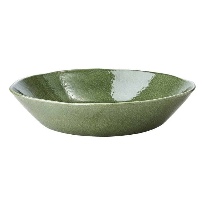 Grön Annabelle skål i stengods från Affari of Sweden. Rustik och stilren design med levande glasyr, perfekt för servering och dekoration.