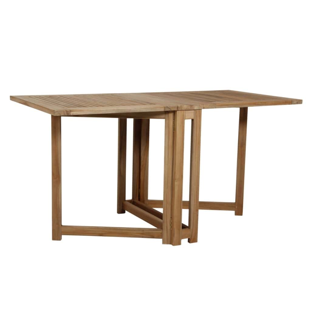 Turin klaffbord i teak från Brafab, fällbart och stilrent – perfekt för uteplatser, trädgårdar och balkonger.