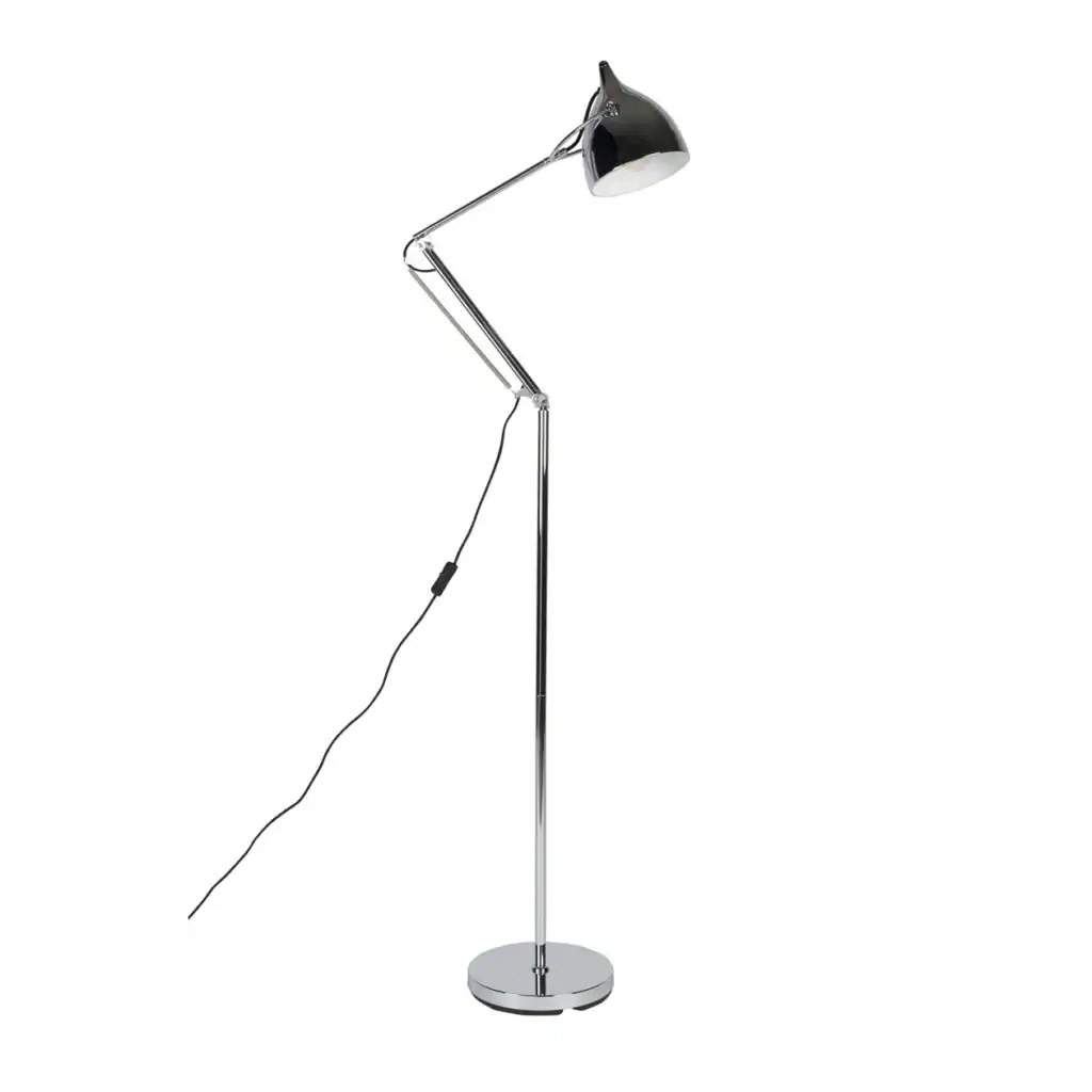 Golvlampa READER i krom från Zuiver med justerbar arm och stilren design.