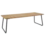 Trädgårdsbord NOLLI från Brafab i teak med svartlackerade aluminiumben, mått 225x90 cm.