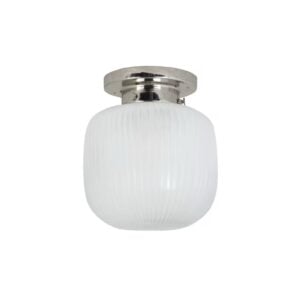 Badrumslampa tak nickel med frostat glas – Strömshaga Eli i liten modell Ø 22 cm