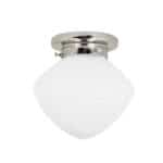 Badrumslampa Alfred i nickel med frostat glas, taklampa Ø24 cm IP44
