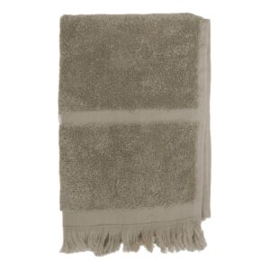 Beige handduk FIGARO 70x140 cm i bomull med fransar