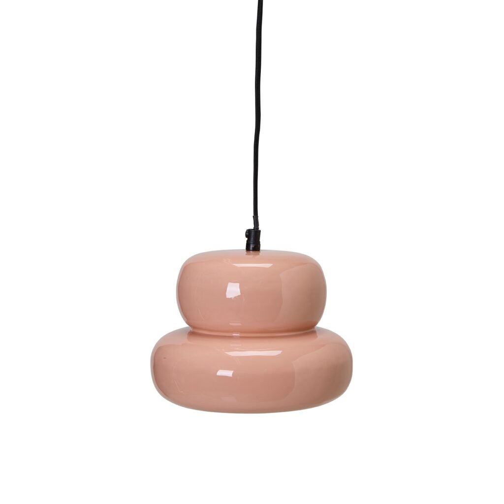 Padova taklampa 22 cm i persikorosa metall med rund, skulptural design