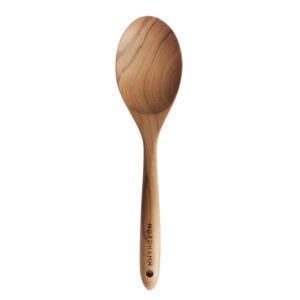 Grytslev i teak 30 cm med rund och bred skål