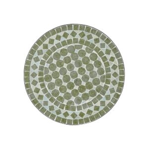 Runt mosaikbord med grön keramikmosaik 100 cm