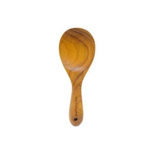 Rissked i oljad teak, 22 cm, med bred skålad form för servering av ris och tillbehör.