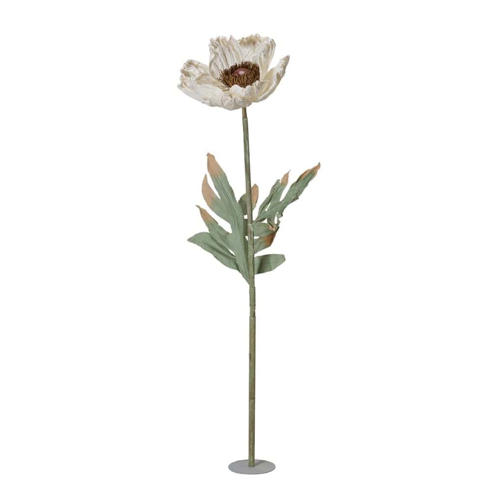 Vallmo konstblomma vit 40 x 140 cm med hög stjälk och stabil platta.