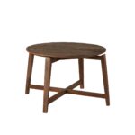Runt soffbord York i teak natur 60 cm med träben och rund bordsskiva